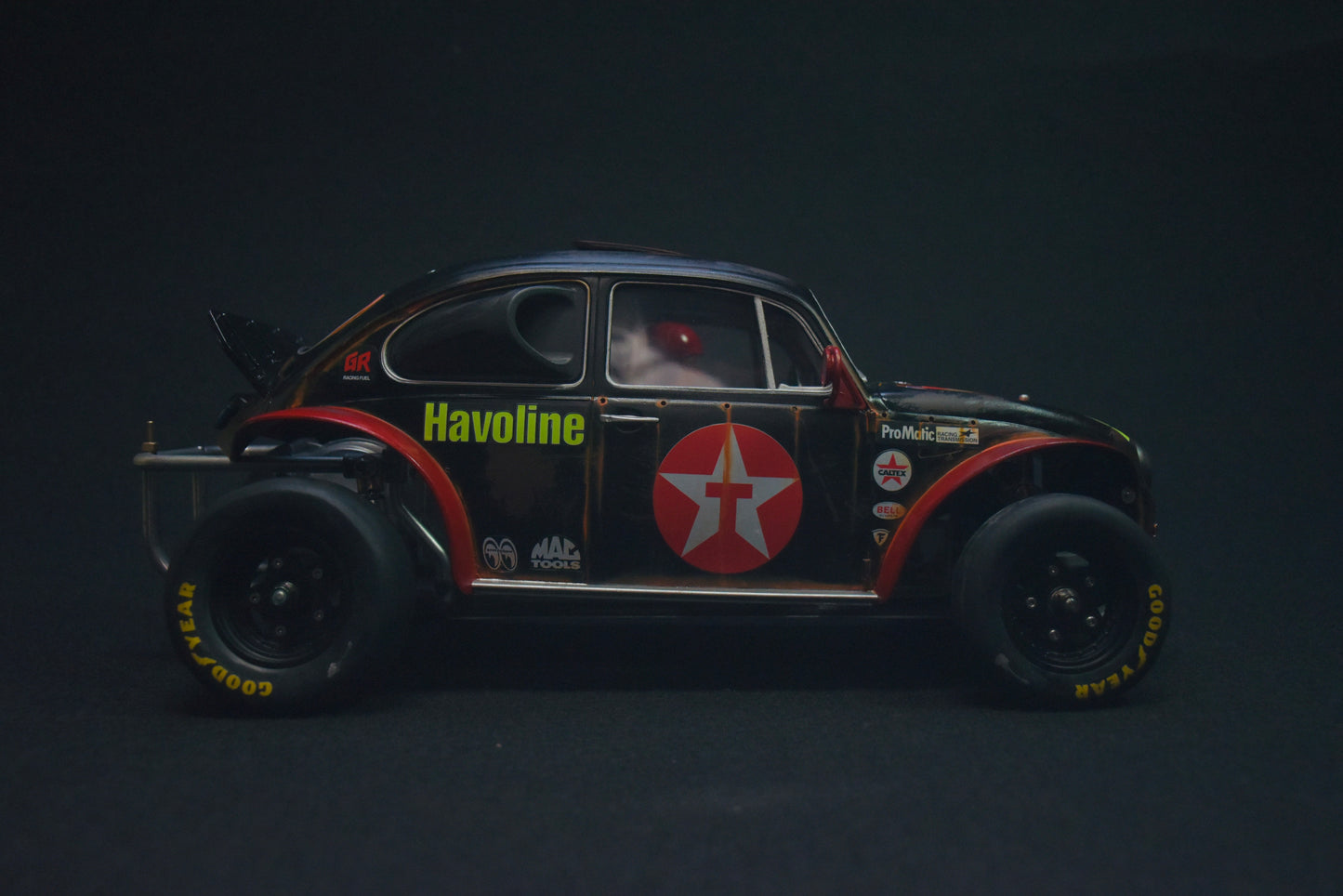 Tamiya Sand Scorcher 1/10 Custom Painted Body – Finished with Driver Figure (BUGXACO)