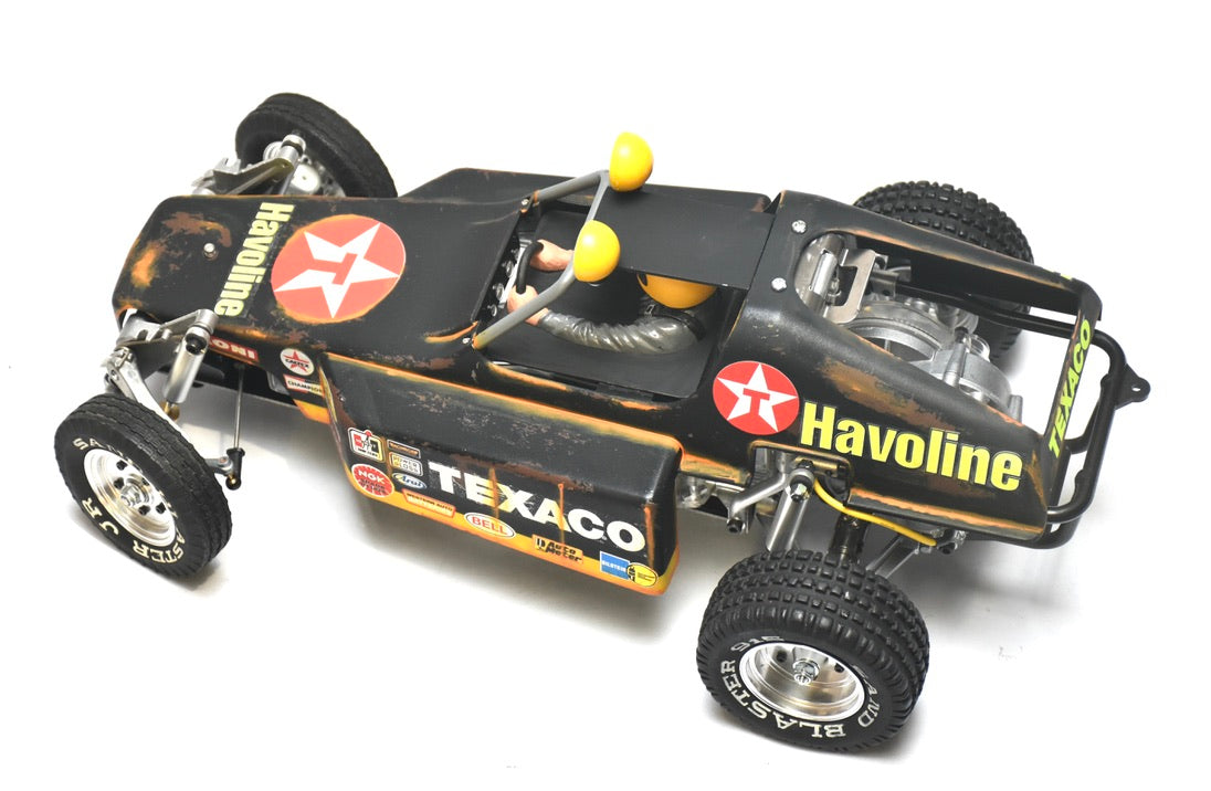 Tamiya BUGGY CHAMP 1/10 Custom Painted Body (TEXACO) – Finished with Driver Figure