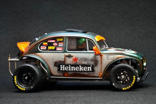 Tamiya Sand Scorcher 1/10 Custom Painted Body – Finished with Driver Figure (HEINEWAGEN)