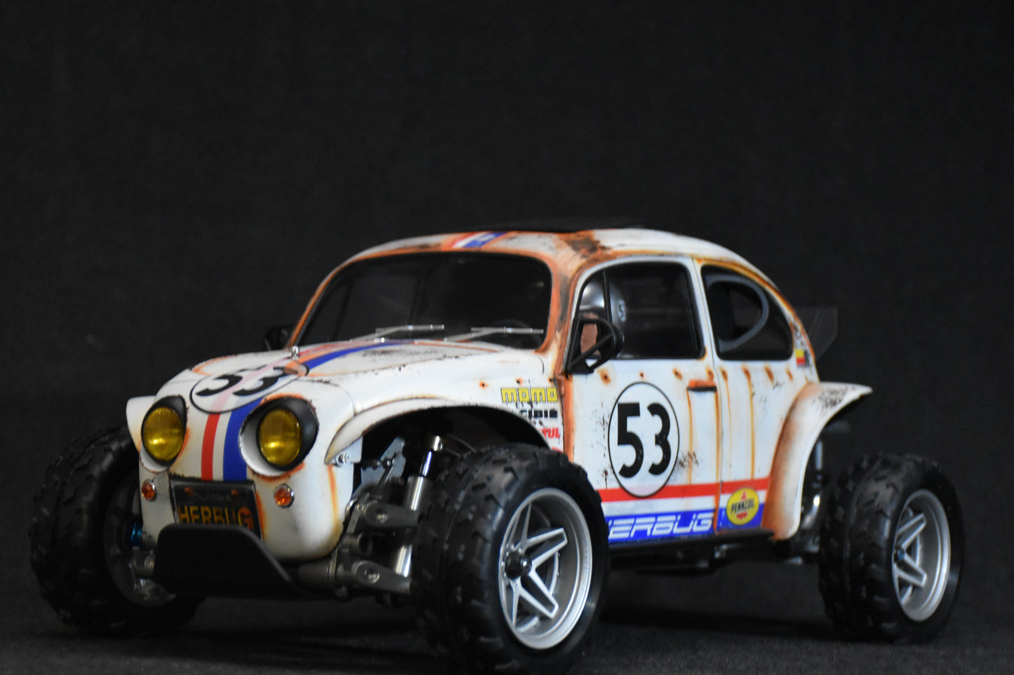 Tamiya Sand Scorcher 1/10 Custom Painted Body – Finished with Driver Figure (HERBUG) - (Minor Sticker Imperfection)