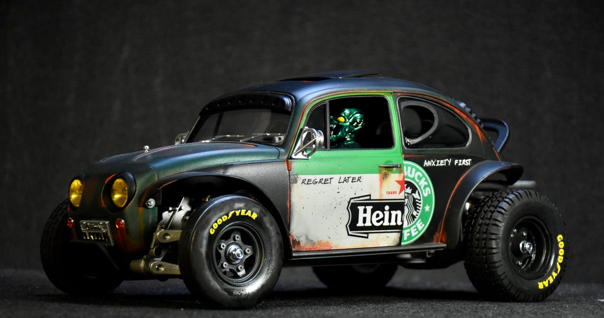 Tamiya Sand Scorcher 1/10 Custom Painted Body – Finished with Driver Figure (BUGOBLIN)