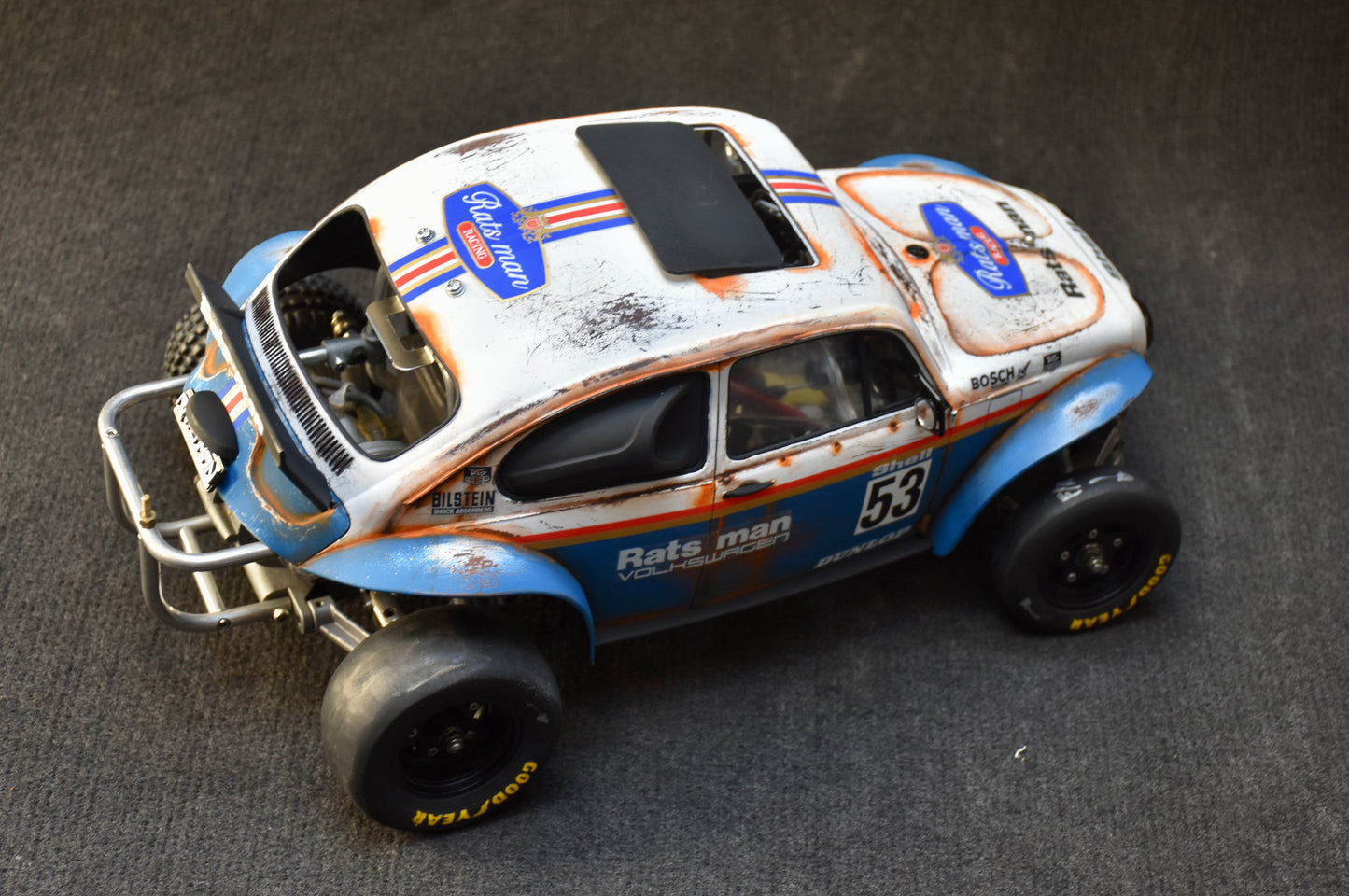 Tamiya Sand Scorcher 1/10 Custom Painted Body – Finished with Driver Figure (RATS MAN)