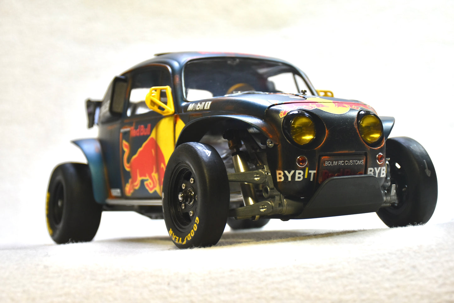 Tamiya Sand Scorcher 1/10 Custom Painted Body – Finished with Driver Figure (RED BUG) RED BULL LIVERY