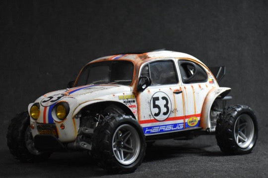 Tamiya Sand Scorcher 1/10 Custom Painted Body – Finished with Driver Figure (HERBUG) - (Minor Sticker Imperfection)