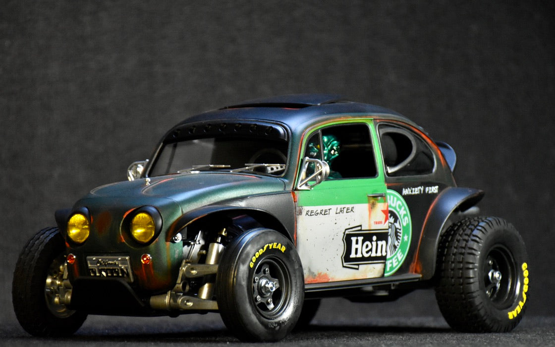 Tamiya Sand Scorcher 1/10 Custom Painted Body – Finished with Driver Figure (BUGOBLIN)