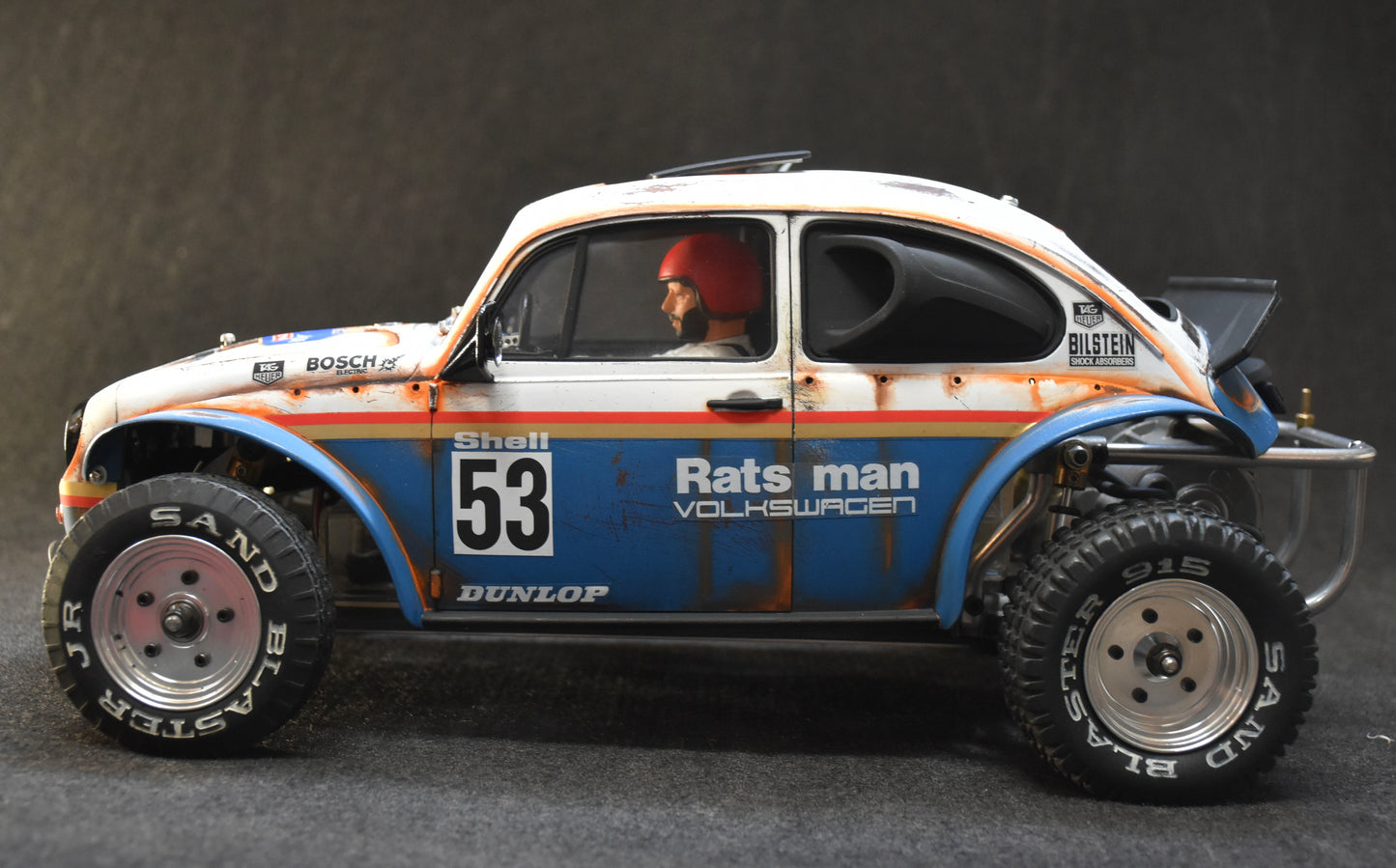 Tamiya Sand Scorcher 1/10 Custom Painted Body – Finished with Driver Figure (RATS MAN)