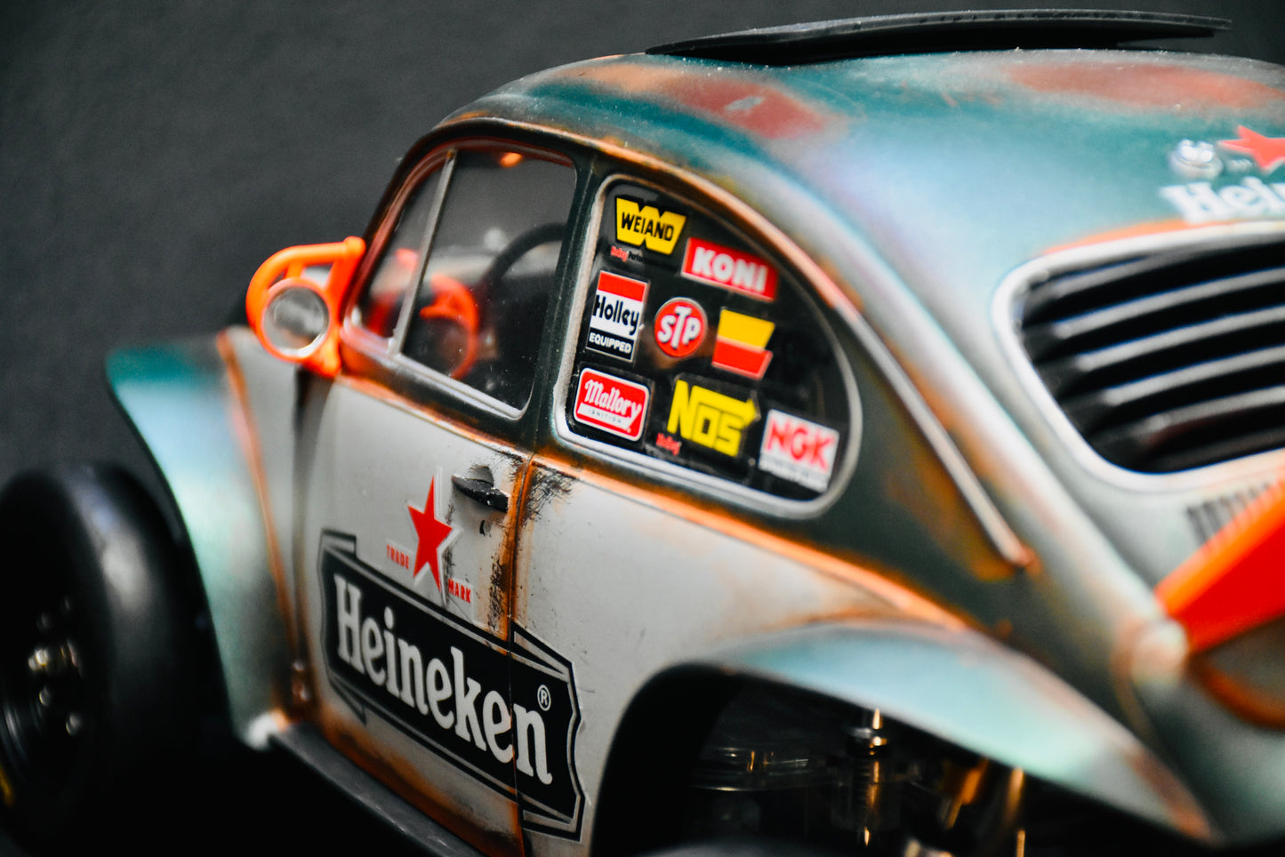 Tamiya Sand Scorcher 1/10 Custom Painted Body – Finished with Driver Figure (HEINEWAGEN)