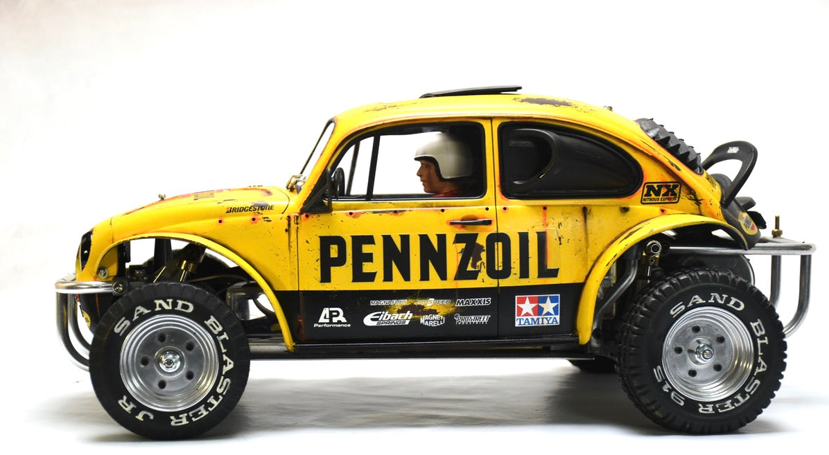 Tamiya Sand Scorcher 1/10 Custom Painted Body – Finished with Driver Figure (PENNSWAGEN)