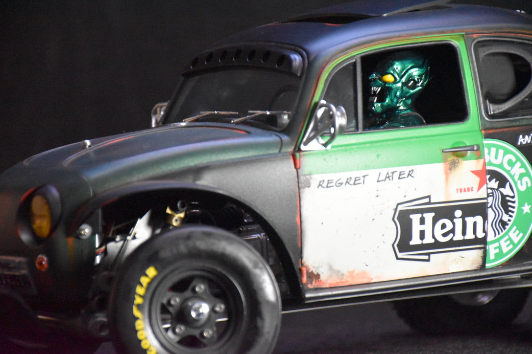 Tamiya Sand Scorcher 1/10 Custom Painted Body – Finished with Driver Figure (BUGOBLIN)