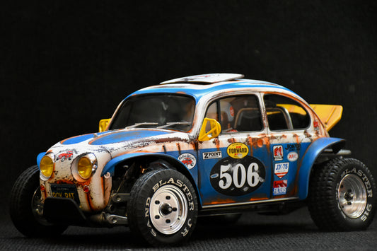 Tamiya Sand Scorcher 1/10 Custom Painted Body – Finished with Driver Figure (BOXRAT)