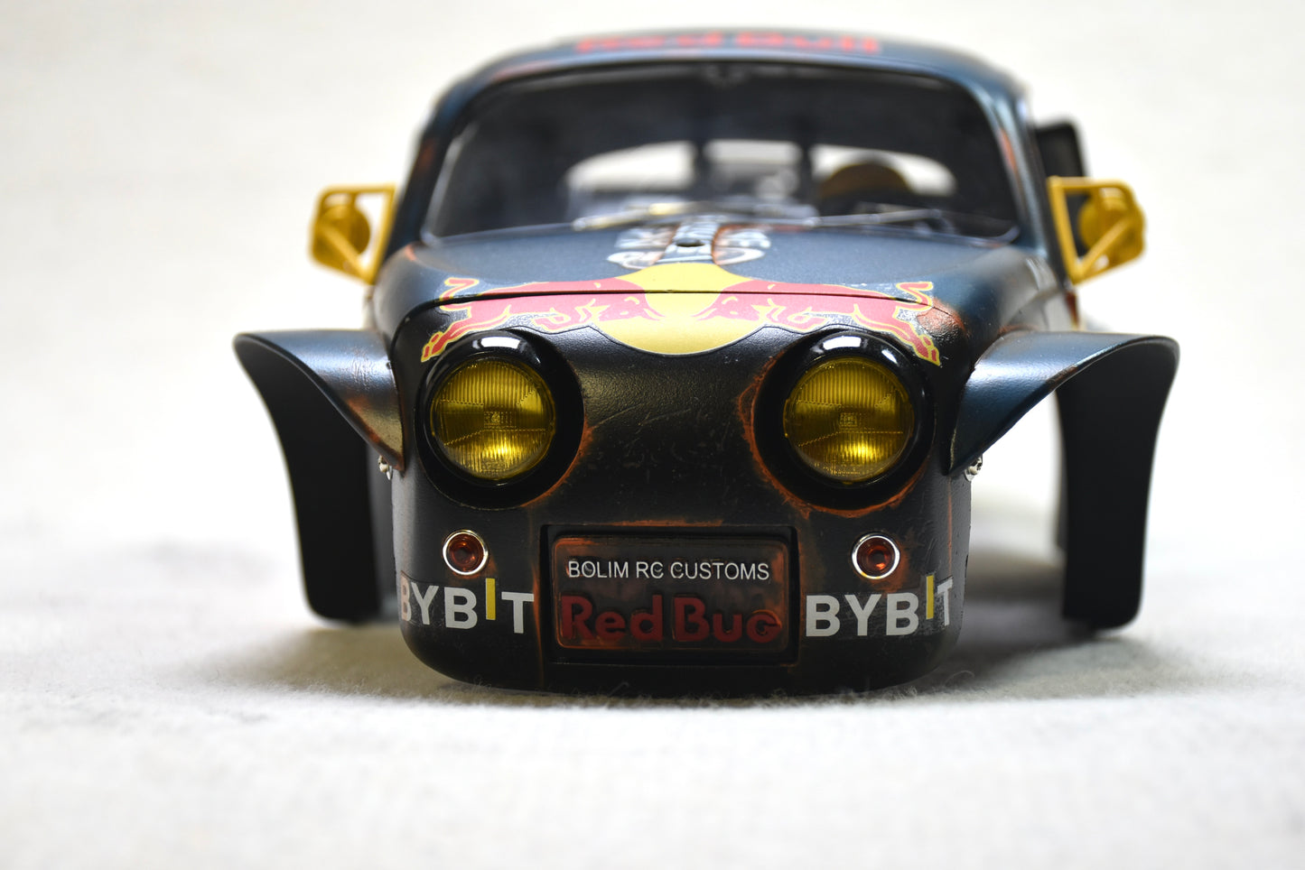Tamiya Sand Scorcher 1/10 Custom Painted Body – Finished with Driver Figure (RED BUG) RED BULL LIVERY