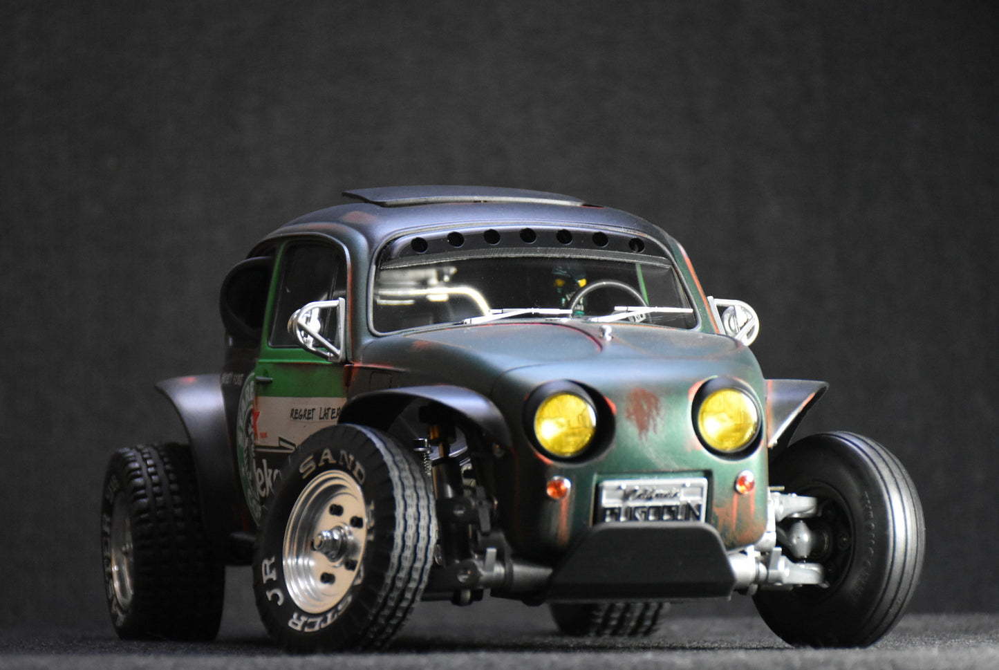 Tamiya Sand Scorcher 1/10 Custom Painted Body – Finished with Driver Figure (BUGOBLIN)