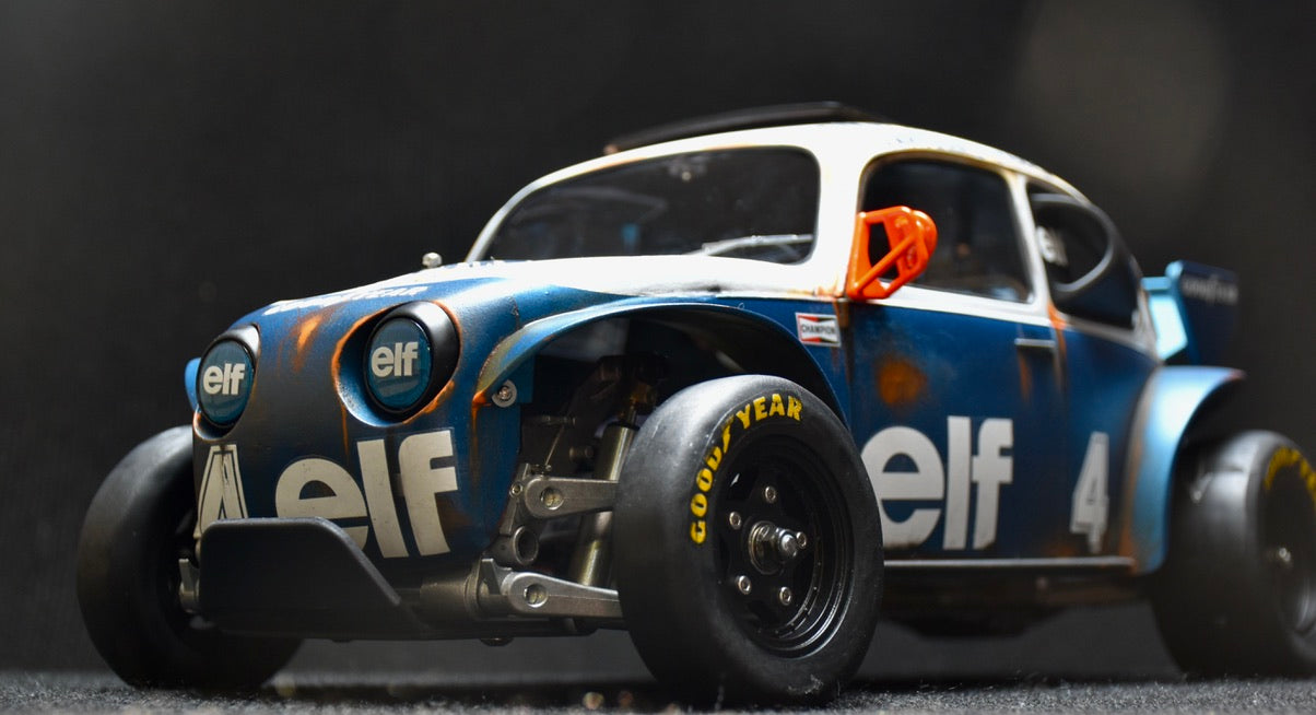 Tamiya Sand Scorcher 1/10 Custom Painted Body – Finished with Driver Figure (Tyrrell p34 tribute)