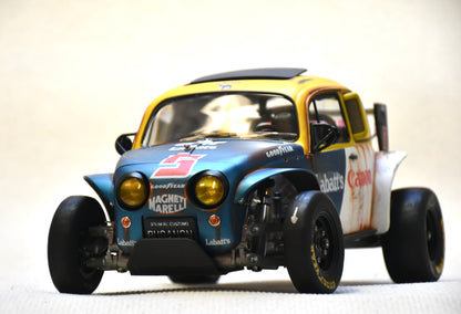 Carrosserie personnalisée peinte Tamiya Sand Scorcher 1/10 – Finition avec figurine de pilote (BUGANON)