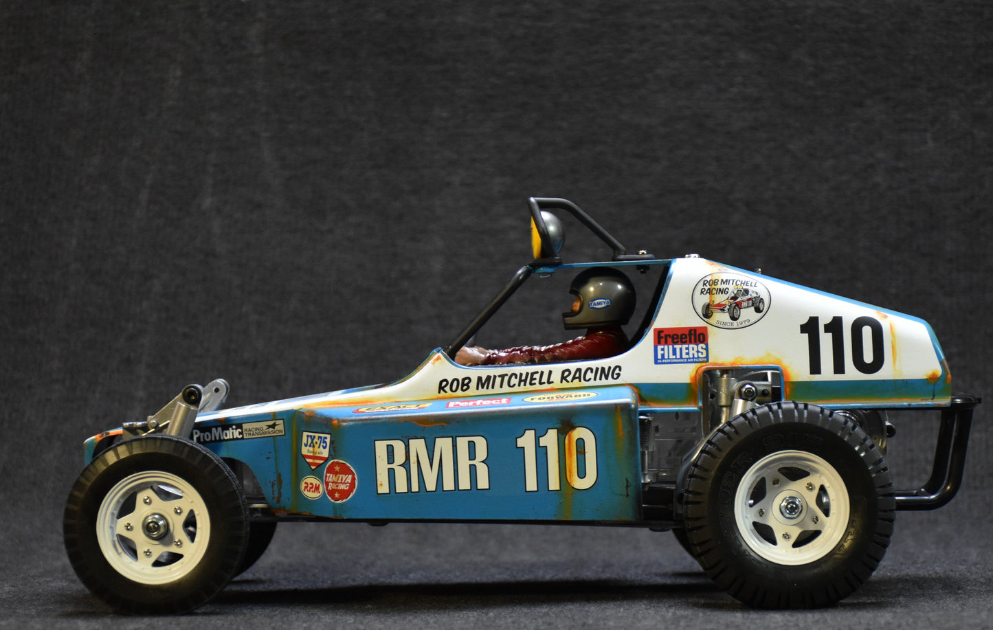 Tamiya BUGGY CHAMP 1/10 Custom Painted Body – Finished with Driver Figure