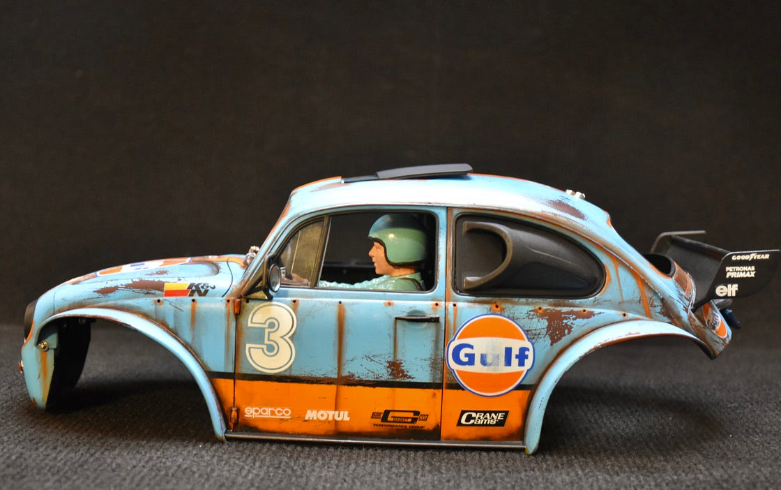 Tamiya Sand Scorcher 1/10 Custom Painted Body – Finished with Driver Figure (BUGULF)