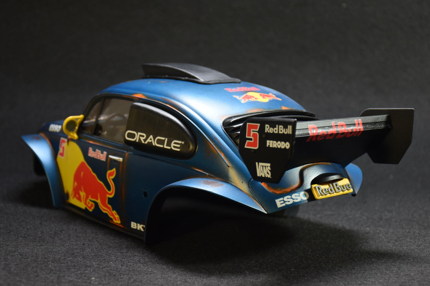 Tamiya BLITZER BEETLE 1/10 Custom Painted Body – Finished with Driver Figure (RED BULL LIVERY)