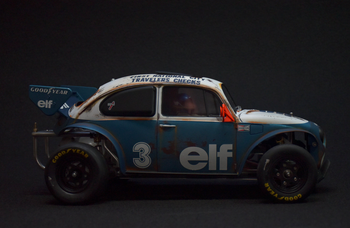 Tamiya Sand Scorcher 1/10 Custom Painted Body – Finished with Driver Figure (Tyrrell p34 tribute)