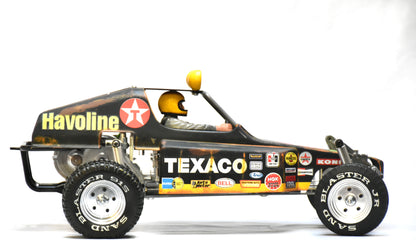 Tamiya BUGGY CHAMP 1/10 Custom Painted Body (TEXACO) – Finished with Driver Figure