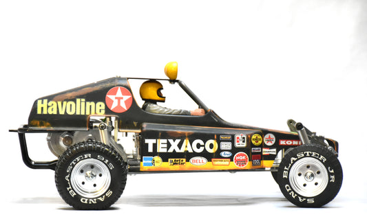 Tamiya BUGGY CHAMP 1/10 Custom Painted Body (TEXACO) – Finished with Driver Figure - BOLIM RC CUSTOMS