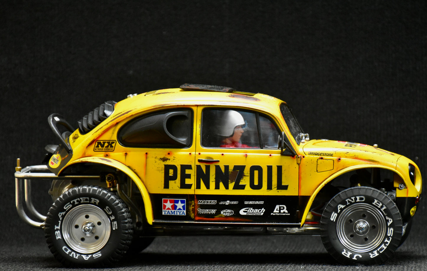Tamiya Sand Scorcher 1/10 Custom Painted Body – Finished with Driver Figure (PENNSWAGEN)