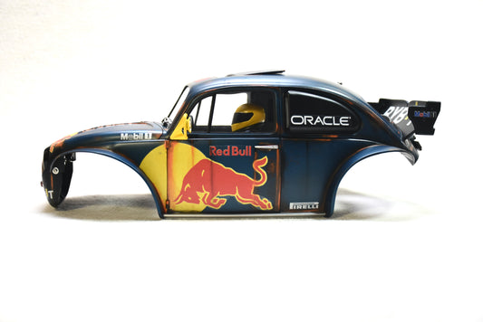 Tamiya Sand Scorcher 1/10 Custom Painted Body – Finished with Driver Figure (RED BUG) RED BULL LIVERY