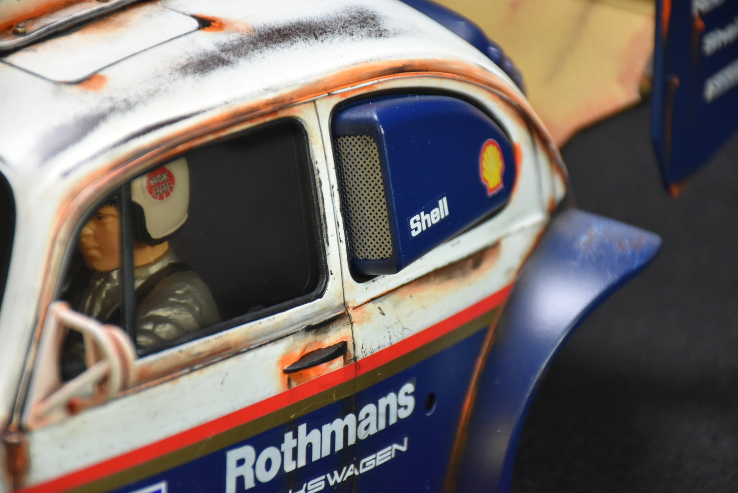 Tamiya BLITZER BEETLE 1/10 Custom Painted Body – Finished with Driver Figure (DAKAR ROTHMANS)