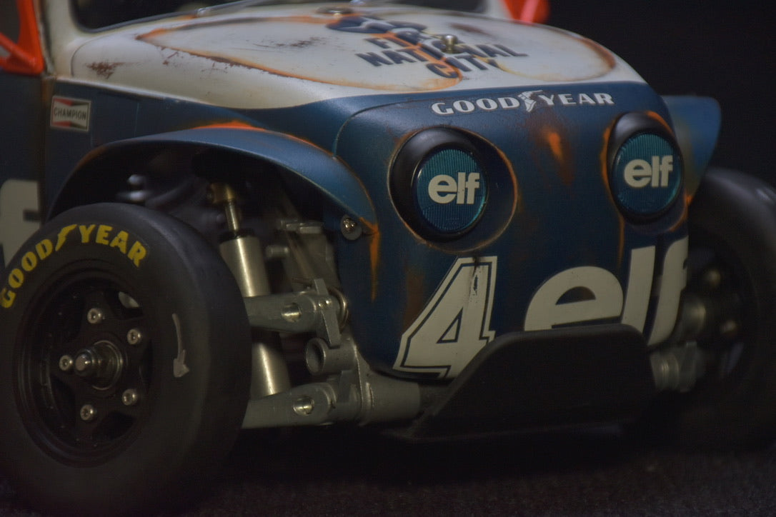 Tamiya Sand Scorcher 1/10 Custom Painted Body – Finished with Driver Figure (Tyrrell p34 tribute)