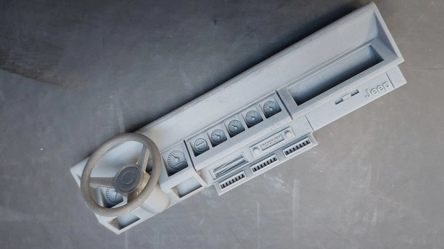 Tamiya WRANGLER 1/10 Dashboard with Steering Wheel – Custom Resin Part (by Bolim RC Customs)