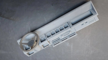 Tamiya WRANGLER 1/10 Dashboard with Steering Wheel – Custom Resin Part (by Bolim RC Customs)