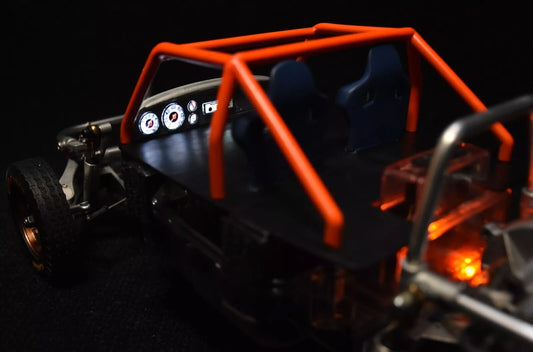 Tamiya Sand Scorcher & Blitzer Beetle 1/10 Interior / Roll cage / Seats Illuminated Dashboard – Custom Resin Part (by Bolim RC Customs)