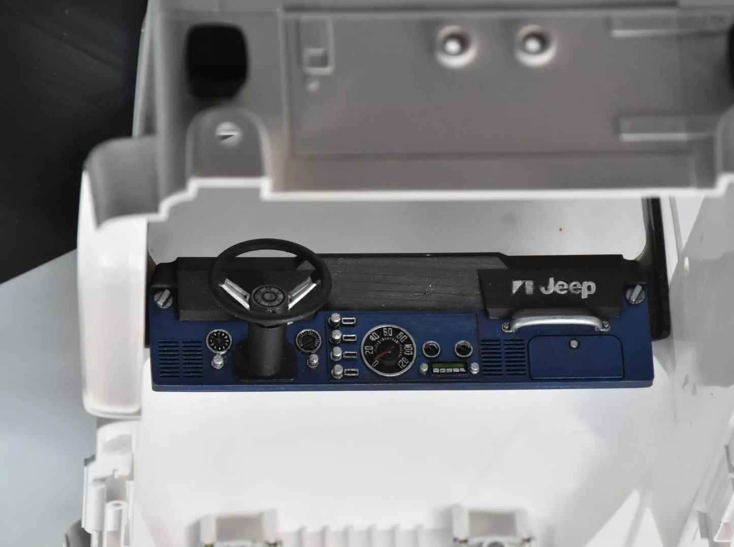 Tamiya 1/10 Jeep Wrangler YJ to CJ7 Conversion – Dashboard with Steering Wheel – Custom Resin Part (by Bolim RC Customs)