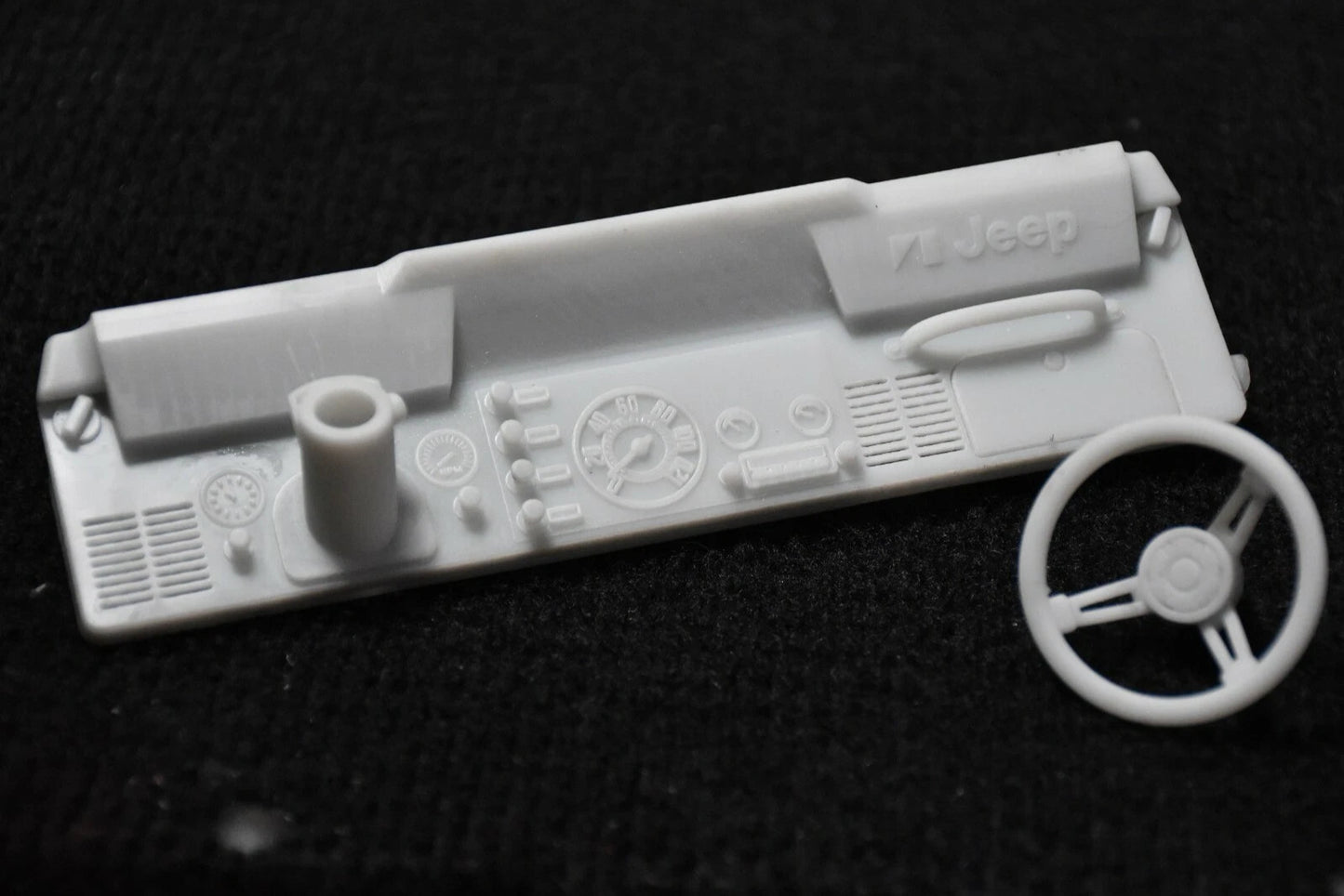 Tamiya 1/10 Jeep Wrangler YJ to CJ7 Conversion – Dashboard with Steering Wheel – Custom Resin Part (by Bolim RC Customs)