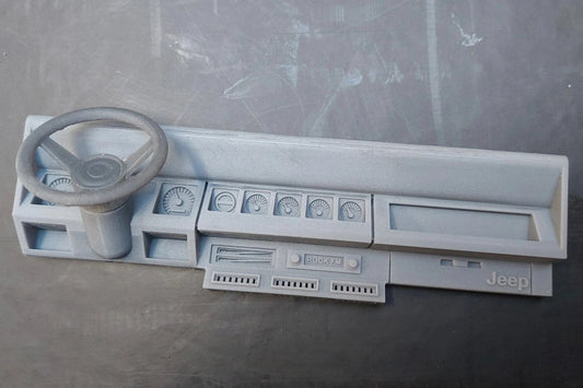 Tamiya WRANGLER 1/10 Dashboard with Steering Wheel – Custom Resin Part (by Bolim RC Customs)