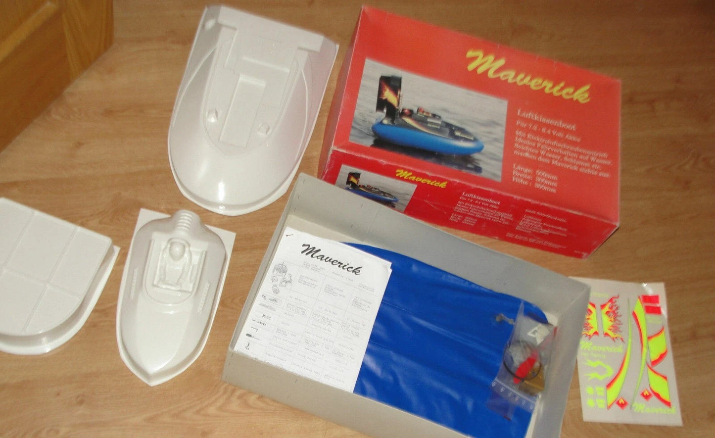 Vintage MAVERICK RC Electric Powered HOVERCRAFT KIT – Swiss Made Luftkissenboot – NIB
